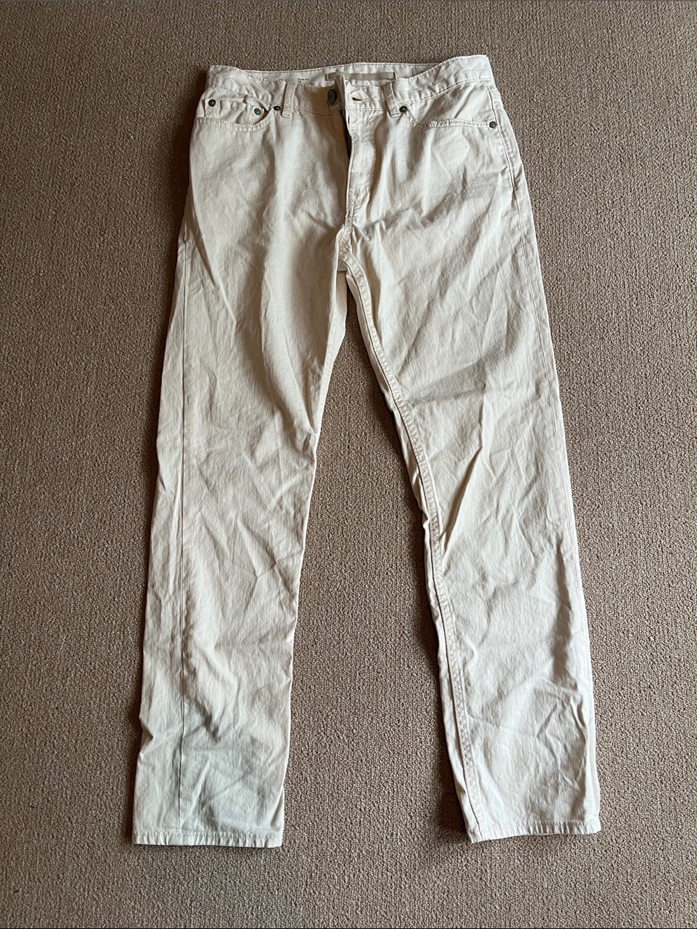 Men's Banana Republic off white linen cotton blend pant- Slim Fit